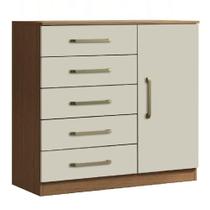 Cômoda Sapateira Multiuso 5 Gavetas 1 Porta Milão Aramóveis Madeir/off