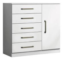 Cômoda Sapateira Multiuso 5 Gavetas 1 Porta Milão Branco