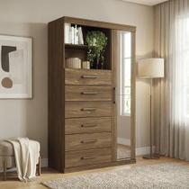 Cômoda Sapateira Multiuso 6 Gavetas 1 Porta com Espelho Marabá Jatobá Cômoda Sapateira Multiuso 6 Gavetas 1 Porta com Espelho Marabá Jatobá