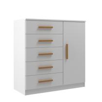Cômoda Sapateira New Monaco 1 Porta 5 Gavetas - Branco