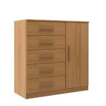 Cômoda Sapateira New Monaco 1 Porta 5 Gavetas - Cinnamomo