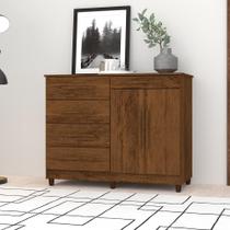 Cômoda Sapateira Orion Imbuia Rústico 5 Gavetas 2 Portas