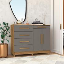 Cômoda Sapateira Orion Nature Alasca 5 Gavetas 2 Portas