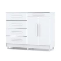 Cômoda Sapateira para Quarto 05 Gavetas e 02 Portas Livia Branco - Pallazio Cômoda Sapateira para Quarto 05 Gavetas e 02 Portas Livia Branco - Pallazio