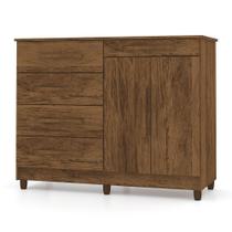 Cômoda Sapateira para Quarto 05 Gavetas e 02 Portas Livia Imbuia - Pallazio