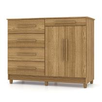 Cômoda Sapateira para Quarto 05 Gavetas e 02 Portas Livia Nature/Brisa - Pallazio