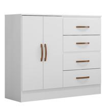 Cômoda Sapateira para Quarto 2 Portas 4 Gavetas Lisa