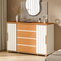 Cômoda Sapateira Para Quarto 2 Portas 4 Gavetas Parma A04 Flex Cinamomo Off White - Lyam Decor Cômoda Sapateira Para Quarto 2 Portas 4 Gavetas Parma A04 Flex Cinamomo Off White - Lyam Decor