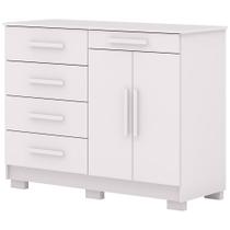 Cômoda Sapateira Para Quarto 2 Portas 5 Gavetas Biana V01 Branco - Lyam Decor