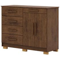 Cômoda Sapateira Para Quarto 2 Portas 5 Gavetas Biana V01 Imbuia - Lyam Decor Cômoda Sapateira Para Quarto 2 Portas 5 Gavetas Biana V01 Imbuia - Lyam Decor