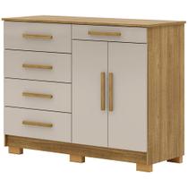 Cômoda Sapateira Para Quarto 2 Portas 5 Gavetas Biana V01 Nature Fendi - Lyam Decor Cômoda Sapateira Para Quarto 2 Portas 5 Gavetas Biana V01 Nature Fendi - Lyam Decor