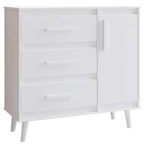 Cômoda Sapateira Pé Palito 1 Porta 3 Gavetas Lima Branco