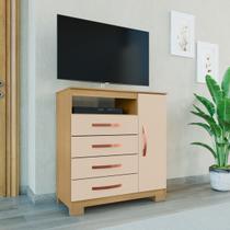 Cômoda Sapateira Porto Belo 1 Porta 4 Gavetas I01 Carvalho Off White Clique Chique