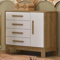 Cômoda Sapateira Q Encanto Slim 4355 Freijó Toq Branco Acetinado Ambiente - Qmovi Cômoda Sapateira Q Encanto Slim 4355 Freijó Toq Branco Acetinado Ambiente - Qmovi