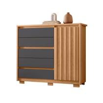 Cômoda Sapateira Quarto Duetto 05 gavetas e 1 Porta Ripada