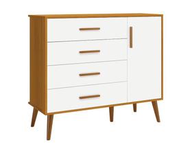 Cômoda Sapateira Reller Isis 4 Gavetas Branco Fosco/Savana - 16306