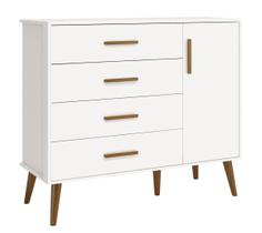 Cômoda Sapateira Retrô Isis Branco Fosco - MoveisAqui