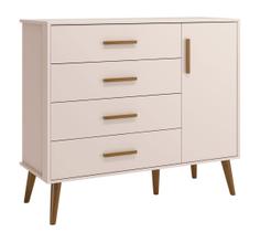 Cômoda Sapateira Retrô Isis Rosa Fosco - MoveisAqui