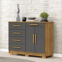 Cômoda Sapateira Sirius 2 Portas 5 Gavetas Cinza e Nature - Vila Rica Cômoda Sapateira Sirius 2 Portas 5 Gavetas Cinza e Nature - Vila Rica
