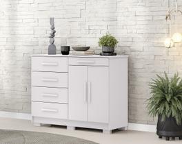 Cômoda Sapateira Sirius 5 Gavetas 2 Portas - Branco Vila Rica