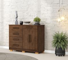 Cômoda Sapateira Sirius 5 Gavetas 2 Portas - Imbuia Vila Rica