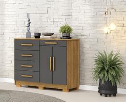 Cômoda Sapateira Sirius 5 Gavetas 2 Portas - Nature/AlascaVila Rica