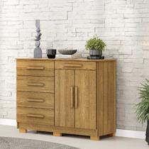 Cômoda Sapateira Sirius 5 Gavetas 2 Portas Nature - Vila Rica