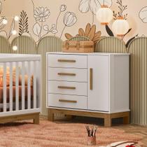 Cômoda Sapateira Slim Para Quarto Infantil Com 4 Gavetas