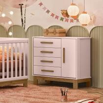 Cômoda Sapateira Slim Para Quarto Infantil Com 4 Gavetas