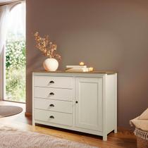 Cômoda Sapateira Topázio 4 Gavetas e 1 Porta Branco/Freijó Madeira Pinus - Finestra Cômoda Sapateira Topázio 4 Gavetas e 1 Porta Branco/Freijó Madeira Pinus - Finestra