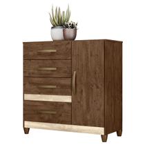 Cômoda Sapateira Vênus 97cm 1 Porta com Pés Castanho Wood Avelã Flex Moval
