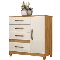 Cômoda Sapateira Vênus 97cm 1 Porta com Pés Freijó Off White Moval