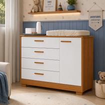 Cômoda Sapateira Zaki para Quarto de Bebê 100% MDF Branco/Fosco/Savana Cômoda Sapateira Zaki para Quarto de Bebê 100% MDF Branco/Fosco/Savana