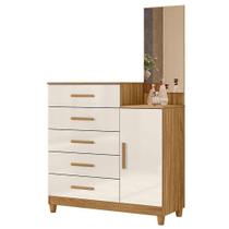 Cômoda Sapateiro Lisboa Freijó Off White Com Espelho - Moval