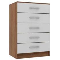 Cômoda Saquarema 5 Gavetas Primicia Cor Cinamomo Off White