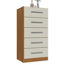 Cômoda Savana 5 Gavetas Cinamomo/ Off White - Rodial Cômoda Savana 5 Gavetas Cinamomo/ Off White - Rodial