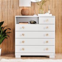 Cômoda Select 4 Gavetas com Nicho Superior 75cm MDF Moderna para Quarto Organizador com Gavetas Espaçosas Design Contemporâneo Compacta