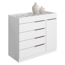 Cômoda Sevilha 1 Porta e 5 Gavetas com Porta Joias - Aramóveis Cômoda Sevilha 1 Porta e 5 Gavetas com Porta Joias - Aramóveis