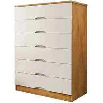 Cômoda Sevilha 6 Gavetas Europa Cor Peroba Off White Cômoda Sevilha 6 Gavetas Europa Cor Peroba Off White