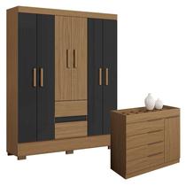 Cômoda Sevilha Atacama e Guarda Roupa Casal Coimbra 2005138 Atacama Grafite - Aramóveis Cômoda Sevilha Atacama e Guarda Roupa Casal Coimbra 2005138 Atacama Grafite - Aramóveis