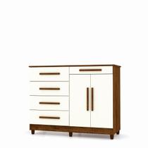 Cômoda Sirius 2 Portas 5 Gavetas Imbuia Champanhe Vila Rica