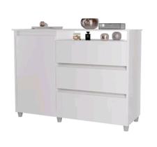 Comoda Sky quarto Luxo com 1 Porta e 3 Gavetas com Corrediças Metálicas Comoda Sky quarto Luxo com 1 Porta e 3 Gavetas com Corrediças Metálicas