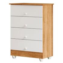 Cômoda Soft 4 Gavetas Tigus Baby Branco Madeirado Ypê