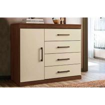 Cômoda Solteiro 1.4 Plus c/ 1 Porta e 4 Gavetas Jatobá/Areia - Santos Andirá