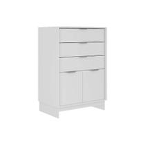 Cômoda Solteiro 1112 c/ 2 Portas e 3 Gavetas Branco - Carraro Cômoda Solteiro 1112 c/ 2 Portas e 3 Gavetas Branco - Carraro