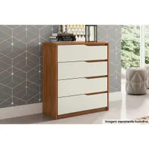 Cômoda Solteiro Atria c/ 4 Gavetas Amendola/Off White - Demóbile