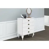 Cômoda Solteiro CL 4009 c/ 4 Gavetas Branco - Movelbento Cômoda Solteiro CL 4009 c/ 4 Gavetas Branco - Movelbento