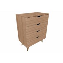 Cômoda Solteiro CM-8026 c/ 4 Gavetas Amêndoa - Tecno Mobili