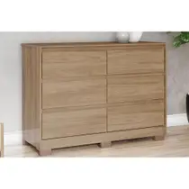Cômoda Solteiro Ravenna c/ 6 Gavetas Jequitibá Brilho - Henn Cômoda Solteiro Ravenna c/ 6 Gavetas Jequitibá Brilho - Henn