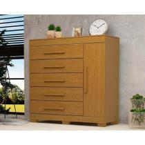 Cômoda Solteiro Rayane 1 Porta e 5 Gavetas c/ Sapateira Cinamomo - ACP